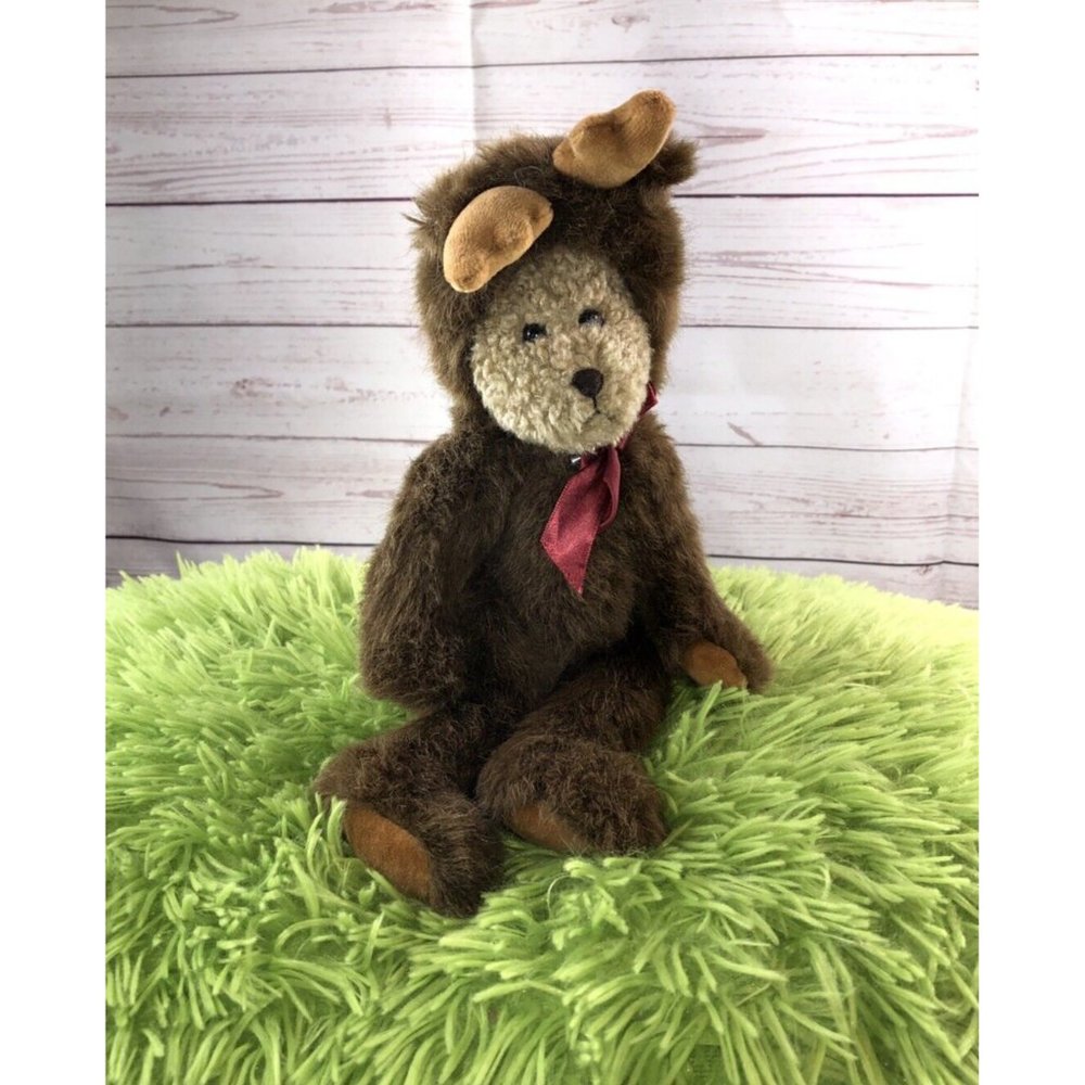PBC International Teddy Bear wearing Moose Suit Plush 11" Stuffed Animal Toy
